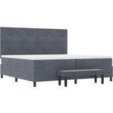 s opruga kutije Tamno siva 200 x 200 cm Baršun | shoptok.hr