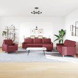  4-dijelni set sofa s tabureom crvena boja vina od tkanine | shoptok.hr