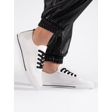 Shelvt Women's openwork sneakers white and black Cijene