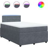 vidaXL Krevet box spring s madracem tamnosivi 120 x 190 cm baršun | shoptok.hr