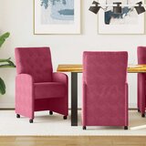  Blagovačke stolice s kotačima 2 pcs boja crnog vina Baršun | shoptok.hr