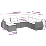 vidaXL 7-dijelni set vrtnih sofa svjetlosivi od poliratana | shoptok.hr