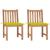 Maison Chic Vrtni stoli - Stol za vrt 2 kosa z blazinami trdna tikovina JS1431, (21877430) | Shoptok.si