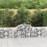 vidaXL Obokana gabionska košara 10 kosov 200x50x60/80cm cinkano železo Cene