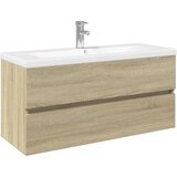 2-dijelni set kupaonskog namještaja od keramike i drva Smeđa 100 x 38.5 x 45 cm | shoptok.hr