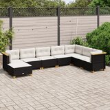  The Living Store Vrtna sedežna garnitura 8-delna z blazinami črn poli ratan - Vrtna Sedežna Garniture, (21481782) | Shoptok.si