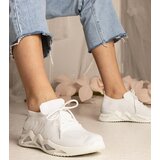 Gemre White women's sneakers with sock-like upper Miyana | shoptok.hr