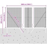 vidaXL varjena žična ograja z 13 stebri Zelena 1.5x50 m Kovina | Shoptok.si