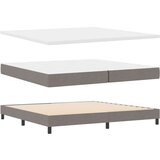 Box spring krevet Sivo-smeđa 200 x 200 cm tkanina | shoptok.hr