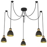  Prezent 27525 - Luster na sajli MESCALA 5xE14/40W/230V pauk crna | Eponuda.com