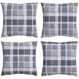  Jastučić za van Kockasto 4 pcs Sivi karirani 40 x 40 cm Tkanina | shoptok.hr