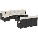vidaXL 11-dijelni set vrtnih sofa od poliratana s jastucima crni | shoptok.hr