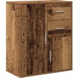 vidaXL Strani šal s predalom s polico Stari les 60 x 31 x 70 cm Konstruiran les | Shoptok.si