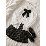 Sinsay Pamučna karirana suknja s čipkastim obrubom | shoptok.hr