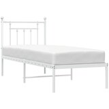  Metalni okvir krevet bez madraca s uzglavljem bijeli 75x190 cm | shoptok.hr