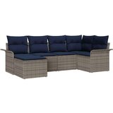 Vrtna sedežna garnitura z blazino 6 pcs Siva Poly ratan, (5000022247) | Shoptok.si