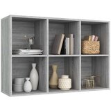 vidaXL Knjižna omara/komoda siva sonoma 66x30x98 cm inženirski les | Shoptok.si