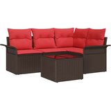  Vrtna sedežna garnitura z blazino 5 pcs Rjava poli ratan, (5000146032) | Shoptok.si
