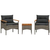 Maison Chic Seti vrtnega pohištva - Vrtna garnitura - Vrtni pohištvo set 3-delna z blazinami siv poli ratan, (21810926) | Shoptok.si