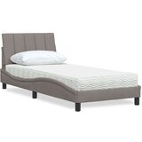  Postelja z vzmetnico taupe 90x200 cm blago | Shoptok.si