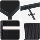 vidaXL 7-delni vrtni jedilni set z blazinami črni poly ratan | Shoptok.si