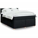 vidaXL Box spring postelja z vzmetnico črna 140x200 cm blago | Shoptok.si