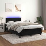  box spring s madracem LED crni 120 x 190 cm baršunasti | shoptok.hr