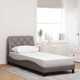  Posteljni okvir z LED brez vzmetnice Taupe 90x190cm Tkanina, (21791175) | Shoptok.si