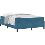 vidaXL Krevetna konstrukcija Tamnoplava i bijela 140 x 200 cm Baršun | shoptok.hr