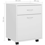 vidaXL Omarica na kolesih bela 45x38x54 cm iverna plošča | Shoptok.si