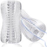 SuperLove 3D Realistic Texture Spiral Tunnel Stroker Clear u