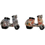  Okrasna Figura Home ESPRIT Pisana Sredozemsko scooter 14 x 8 x 11 cm (2 kosov) Cene