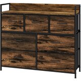  Komoda kredenc sa 7 ladica od tkanine industrijski dizajn čelični okvir 98x29x85cm smeđa/crna Cijene