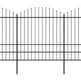  Vrtna ograda s vrhom koplja Čelik 1248 x 200 cm Crna | shoptok.hr