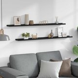  Zidne police 2 kom crne 115 x 9 x 3 cm | shoptok.hr