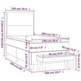 Box spring krevet s madracem svjetlosivi 100x200 cm baršunasti | shoptok.hr