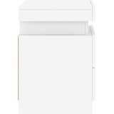  Noćni ormarići s LED svjetlima 2 kom bijeli 35 x 39 x 55 cm | shoptok.hr
