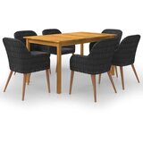  7-dijelni vrtni blagovaonski set crni | shoptok.hr