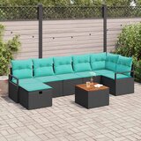  Sjedeća garnitura za vrt 8 kom. Crna poliratan 287 x 122 x 85 cm | shoptok.hr