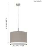 Eglo pasteri 1, e27, ø380 nikl/mat, tekstil sivozelena | Eponuda.com