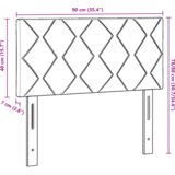 vidaXL LED Naglavna postelja Diamantni Bloki Oblika Svetlo siva 90 cm Velvet, Naglavna postelja Diamantni Bloki Oblika Svetlo siva 90 cm Velvet | Shoptok.si