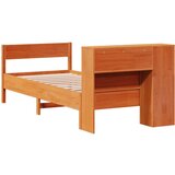 vidaXL Knjižna postelja brez ležišča vošč. rjava 90x200 cm borovina | Shoptok.si