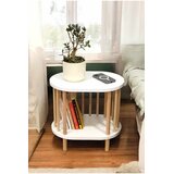 Hanah home pomoćni sto Pk-2109, beli / prirodno drvo | Eponuda.com