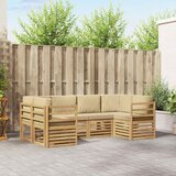  Sekcijska garnitura 6 pcs Bijela i bež 245 x 126,5 x 73 cm | shoptok.hr