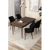 Hanah home Set Trpezarijski sto i 4 stolice Arp, smeđe-crna | Eponuda.ba