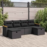  6-dijelni set vrtnih sofa s jastucima crni od poliratana Cijene