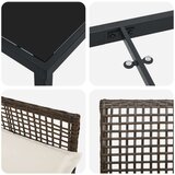  9-dijelni vrtni set za jedenje s jastučićima smeđi poli ratan | shoptok.hr