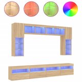  8-dijelni set zidnih TV ormarića LED boja hrasta sonome | shoptok.hr