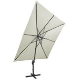  Konzolni vrtni suncobran sa stupom LED 300 cm boja pijeska | Eponuda.com