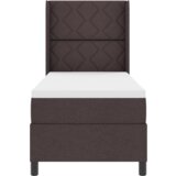 Box Postelja s pomično vzmetnico in LED osvetlitvijo Rjava 90x190 cm Tkanina, (22049569) | Shoptok.si
